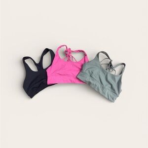 Women's Racerback Sports Bra Set - Black, Pink, Gray